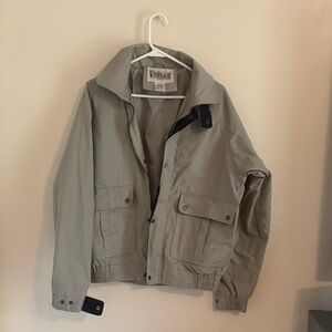 Winward Light Gray Men's Lightweight Shirt Jacket with Dark Trim